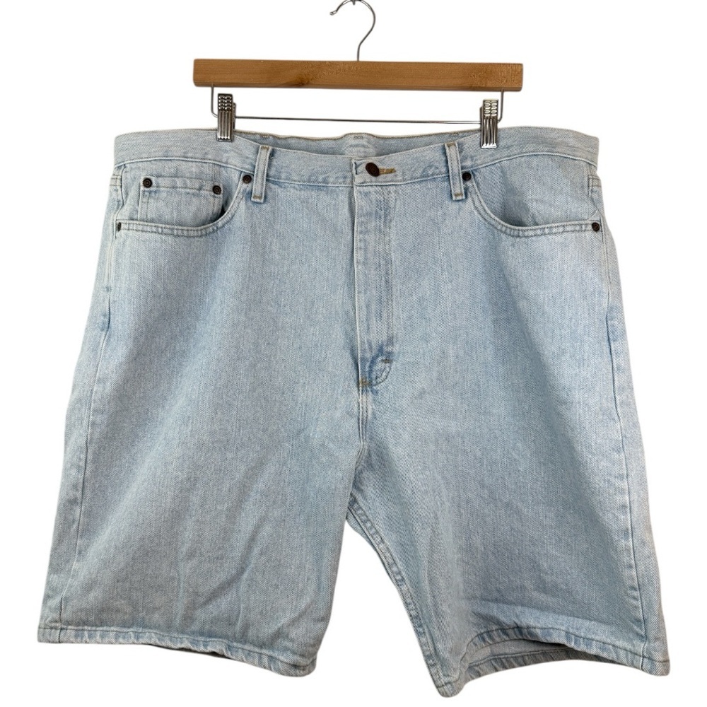 Wrangler Mens Jean Shorts‎ Size 42 Relaxed Fit Light Wash Blue Cotton VTG